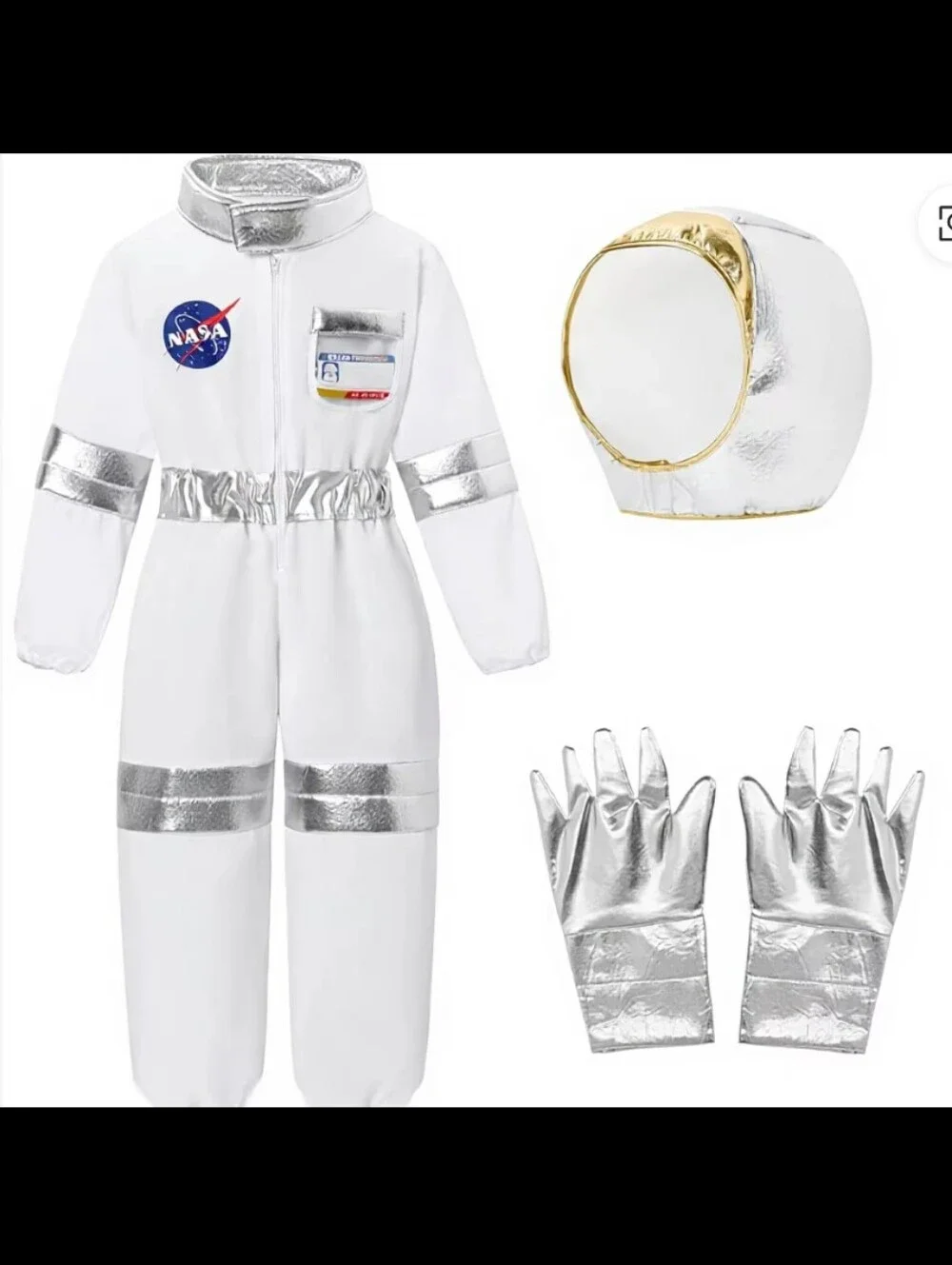 ZapLute Kids Astronaut Costume Pilot Spacesuit Unisex Space Jumpsuit Role Play